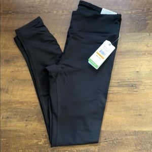 Gaiam Black Ruched Shirred Yoga Legging SzM NWT